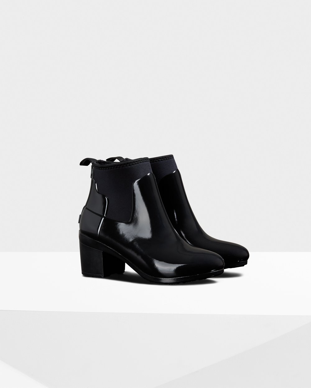 Bottes À Talons Hunter Refined Slim Fit Gloss Mid Femme Noir JBDVEIO-14